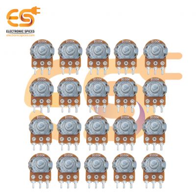 100K potentiometer D shaft handle 6 pin pack of 20pcs